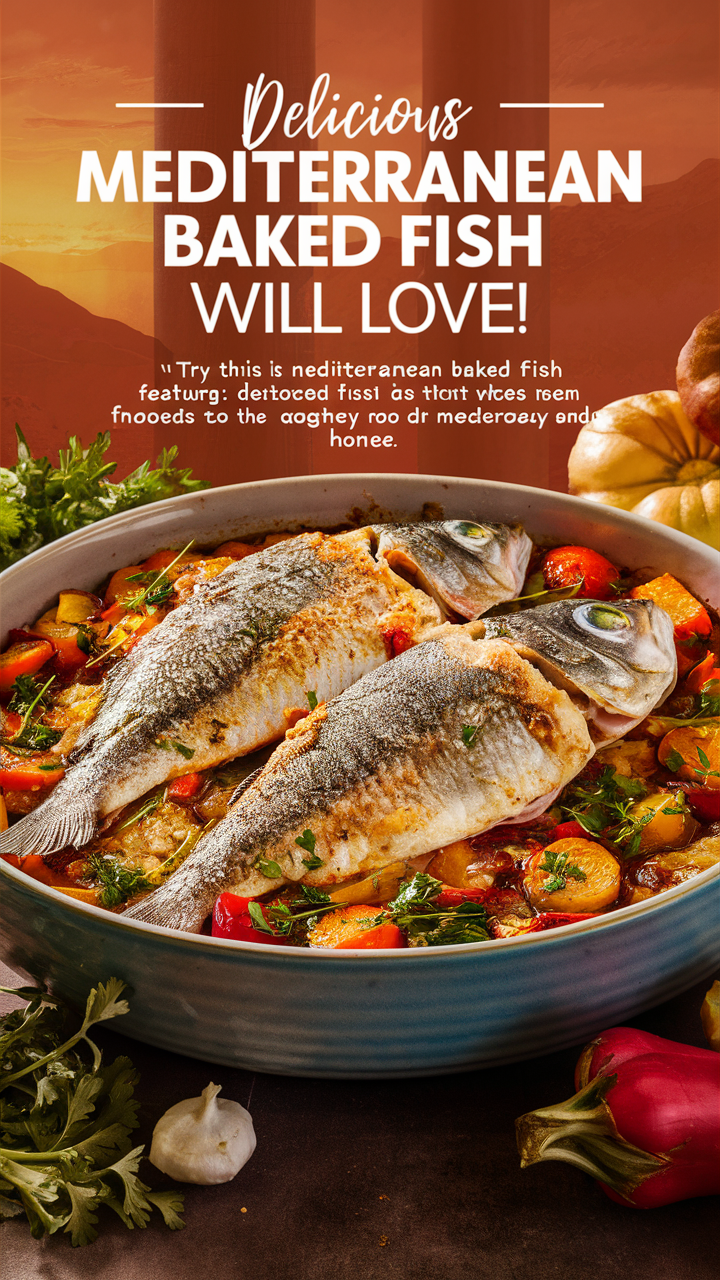 Mediterranean baked fish, healthy fish recipe, Greek style fish, oven-baked seafood, flavorful fish dish