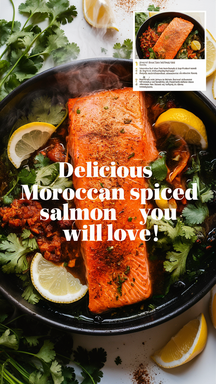 Moroccan spiced salmon, authentic Moroccan cuisine, exotic seafood dish, Middle Eastern flavors, gourmet seafood recipe
