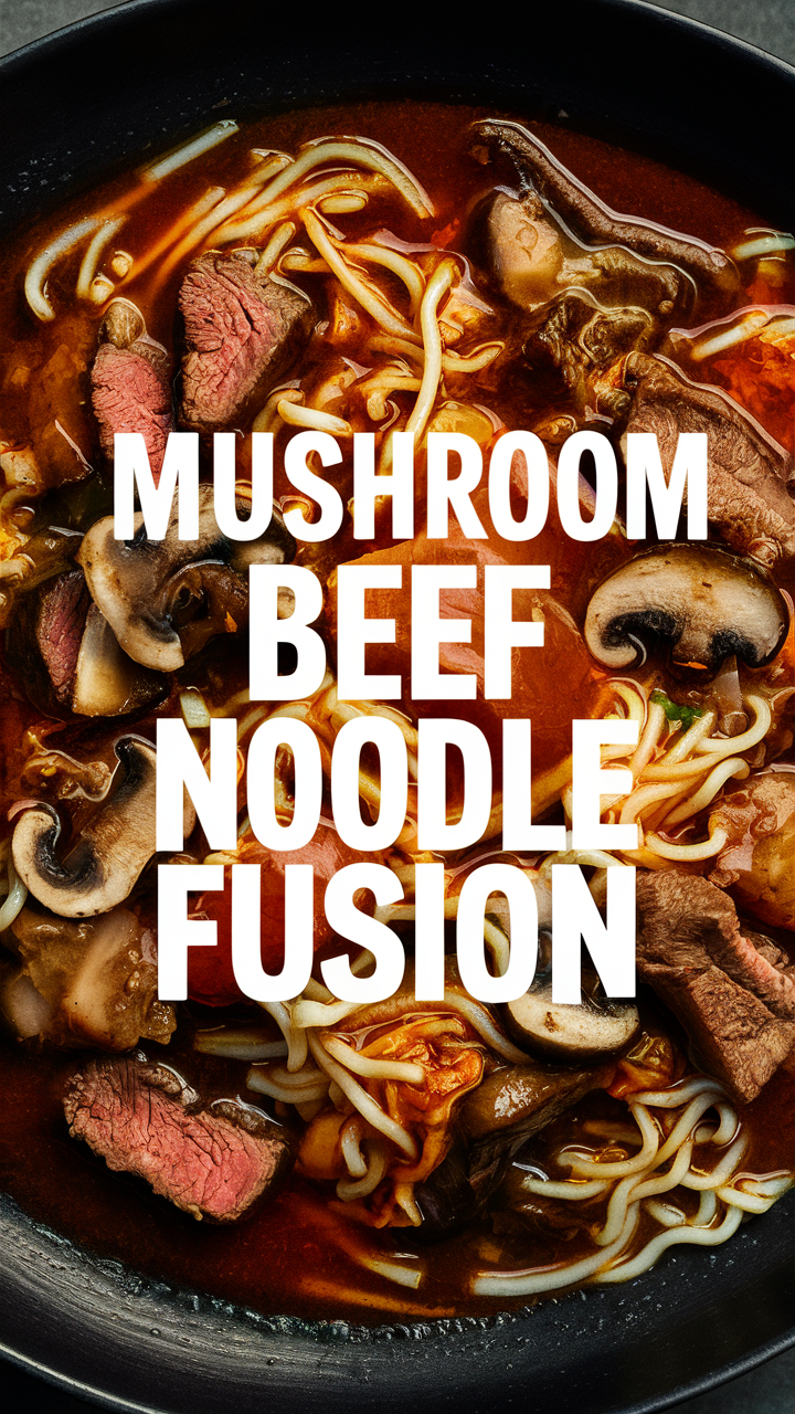 Mushroom beef noodles, Beef noodle fusion, Mushroom beef noodle soup, Noodle with beef and mushrooms, Asian mushroom beef noodles
