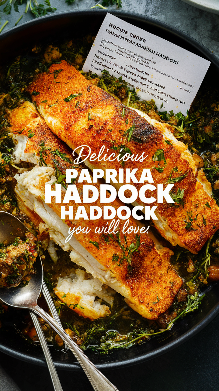 Paprika-spiced haddock, Baked haddock recipe, Paprika crust on haddock, Haddock fillets with paprika, Easy paprika haddock
