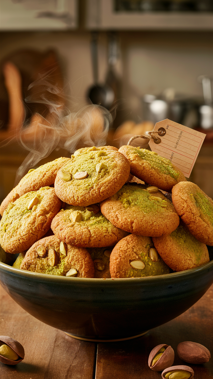 Pistachio cookie recipe, Delicious pistachio cookies, Gourmet pistachio cookies, Best pistachio cookie, Homemade pistachio biscuits