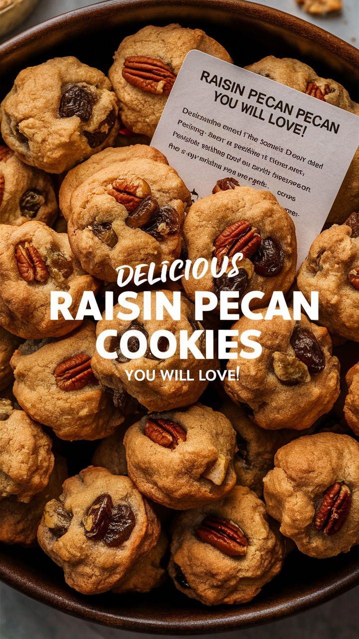 Raisin cookies, Pecan cookies, Homemade cookies, Gourmet cookies, Dessert recipes