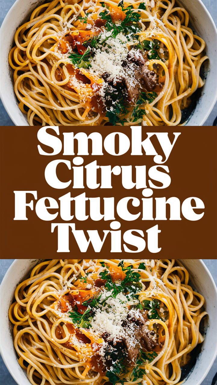 Smoky Citrus Pasta, 
Citrus Fettucine Recipe, 
Lemon Pepper Fettucine, 
Smoky Citrus Cream Sauce, 
Citrus Twist Pasta
