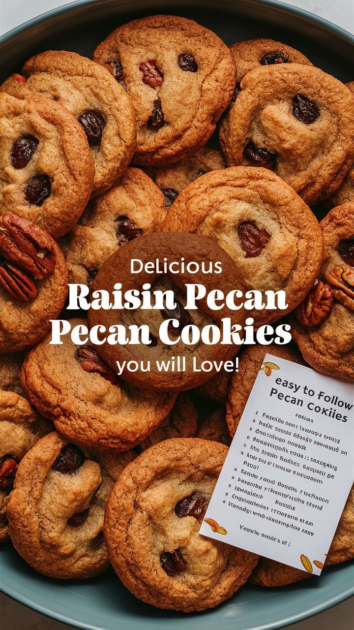 Raisin cookies, Pecan cookies, Homemade cookies, Gourmet cookies, Dessert recipes
