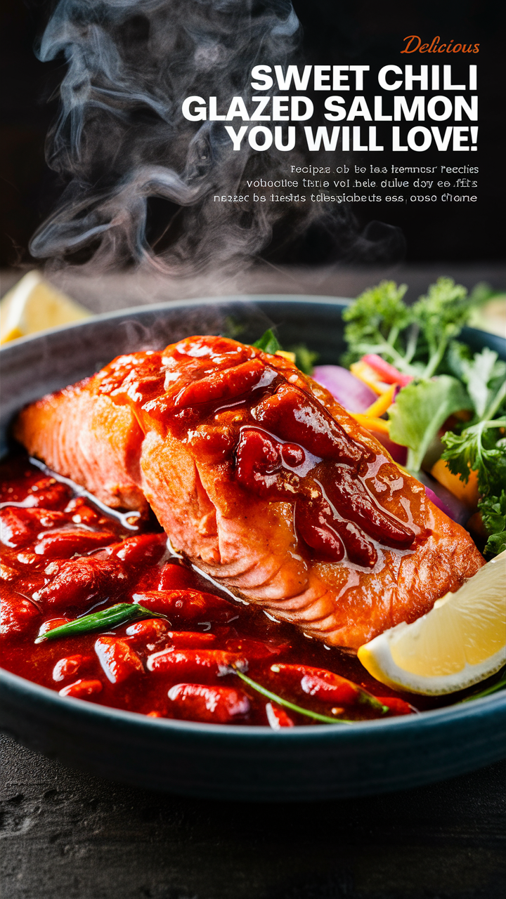 Salmon recipe, Glazed salmon, Sweet chili sauce, Fish dish, Spicy seafood