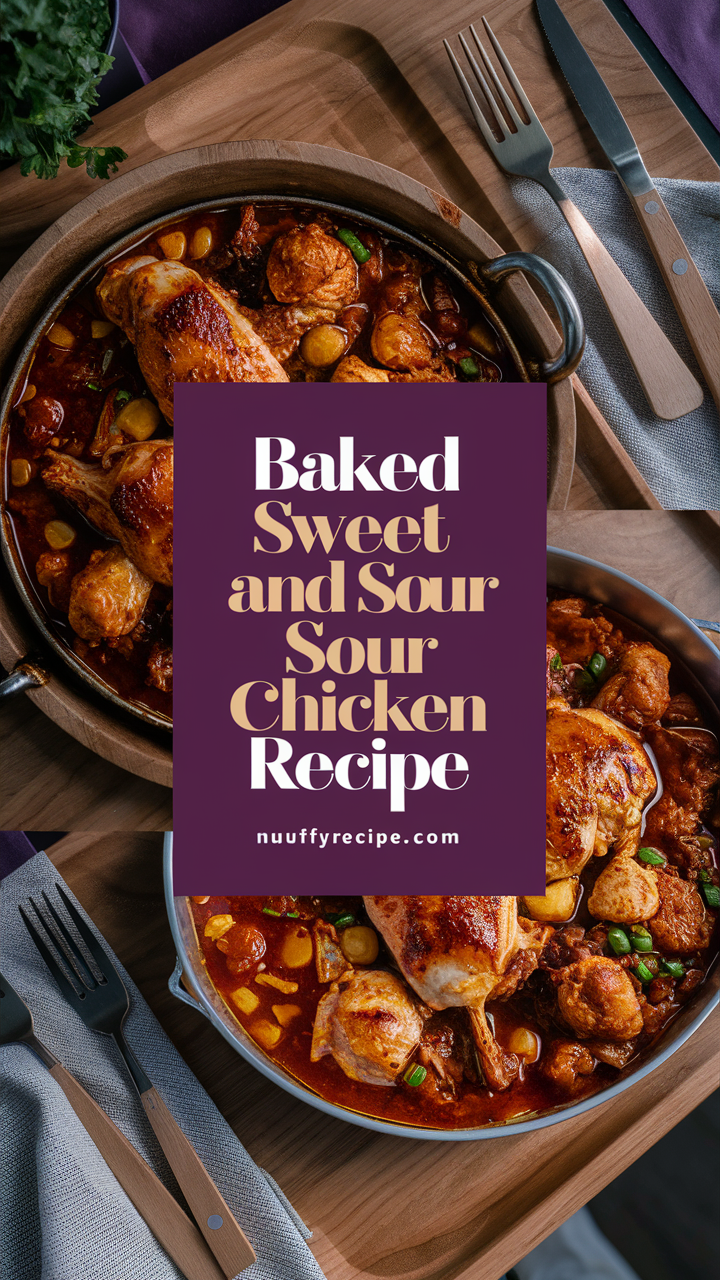 Sweet and sour chicken recipe, Asian chicken recipe, Baked chicken recipe, Homemade Chinese food recipe, Healthy chicken dinner recipe