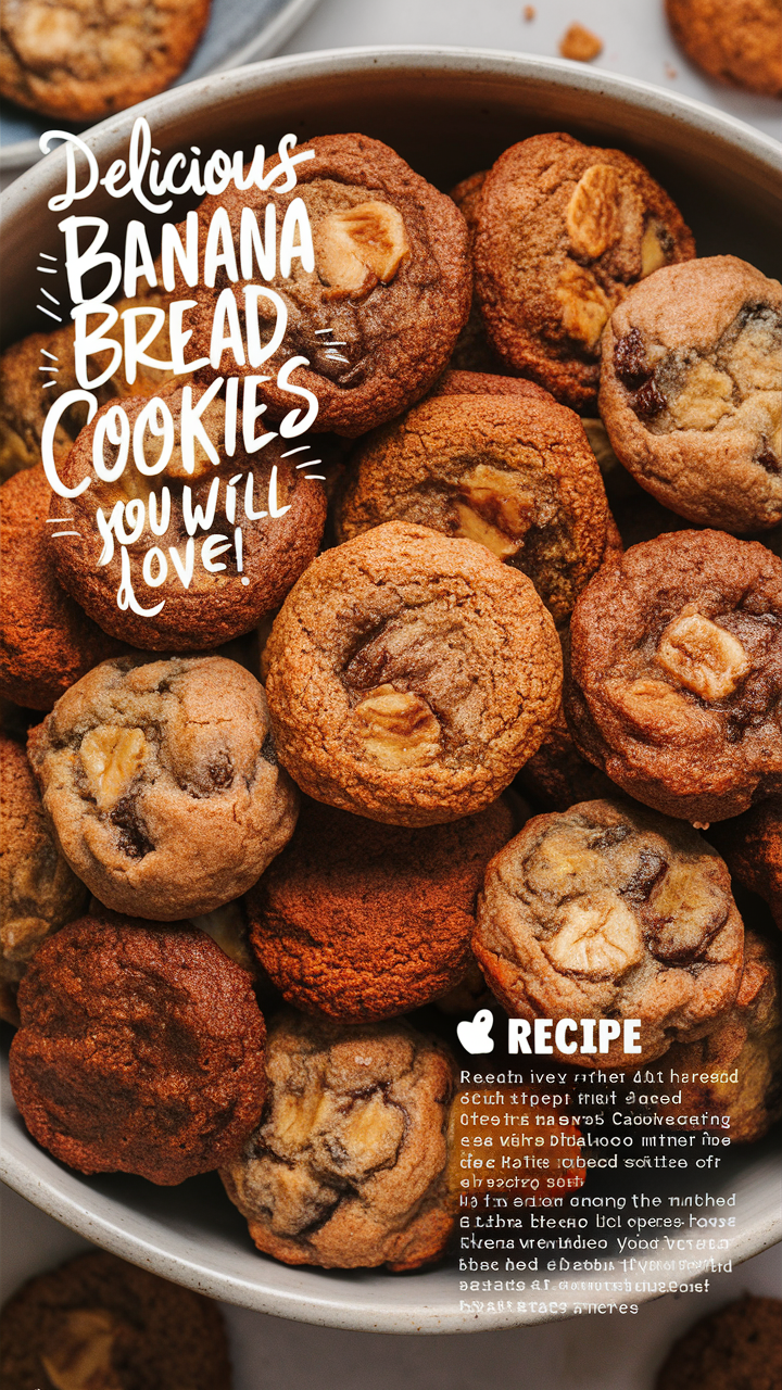 banana bread recipe, banana cookies, homemade banana bread cookies, easy banana bread, banana dessert recipe