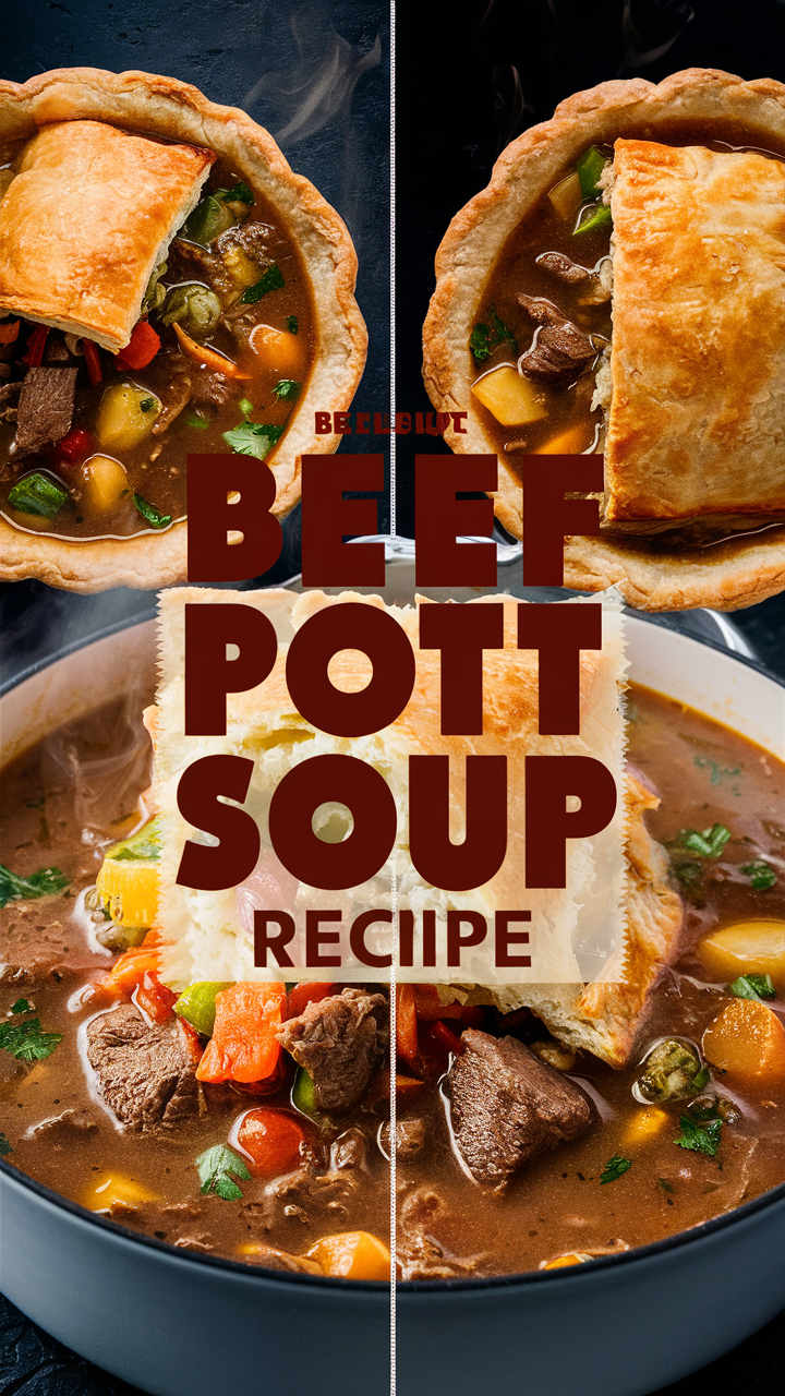 beef pot pie soup, creamy beef soup, savory beef stew, hearty beef pot pie, homemade beef soup