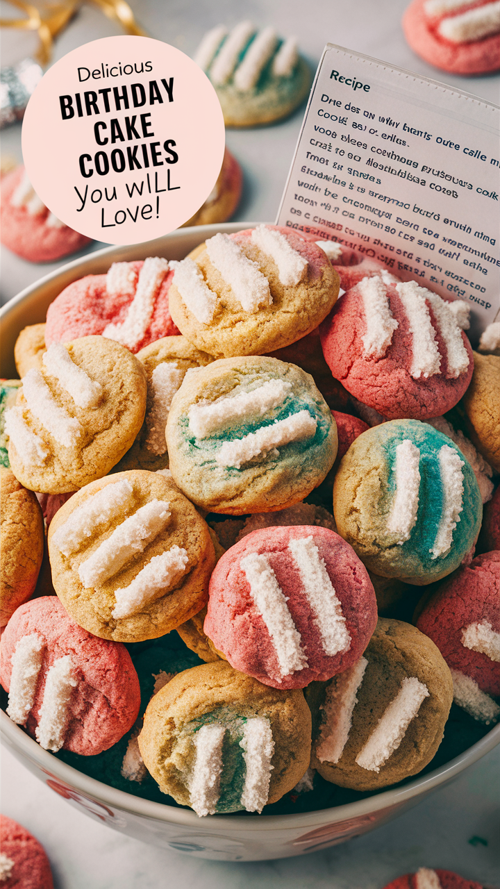 Birthday cake, Cookie recipes, Dessert ideas, Baking recipes, Special occasion treats