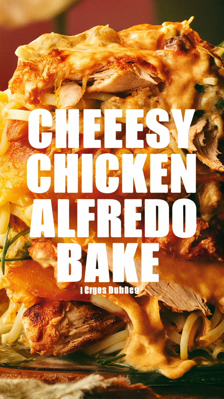 Cheesy Chicken Alfredo Bake, Chicken Alfredo Casserole, Creamy Chicken Pasta Bake, Cheese and Chicken Cassaroni, Gourmet Chicken Alfredo