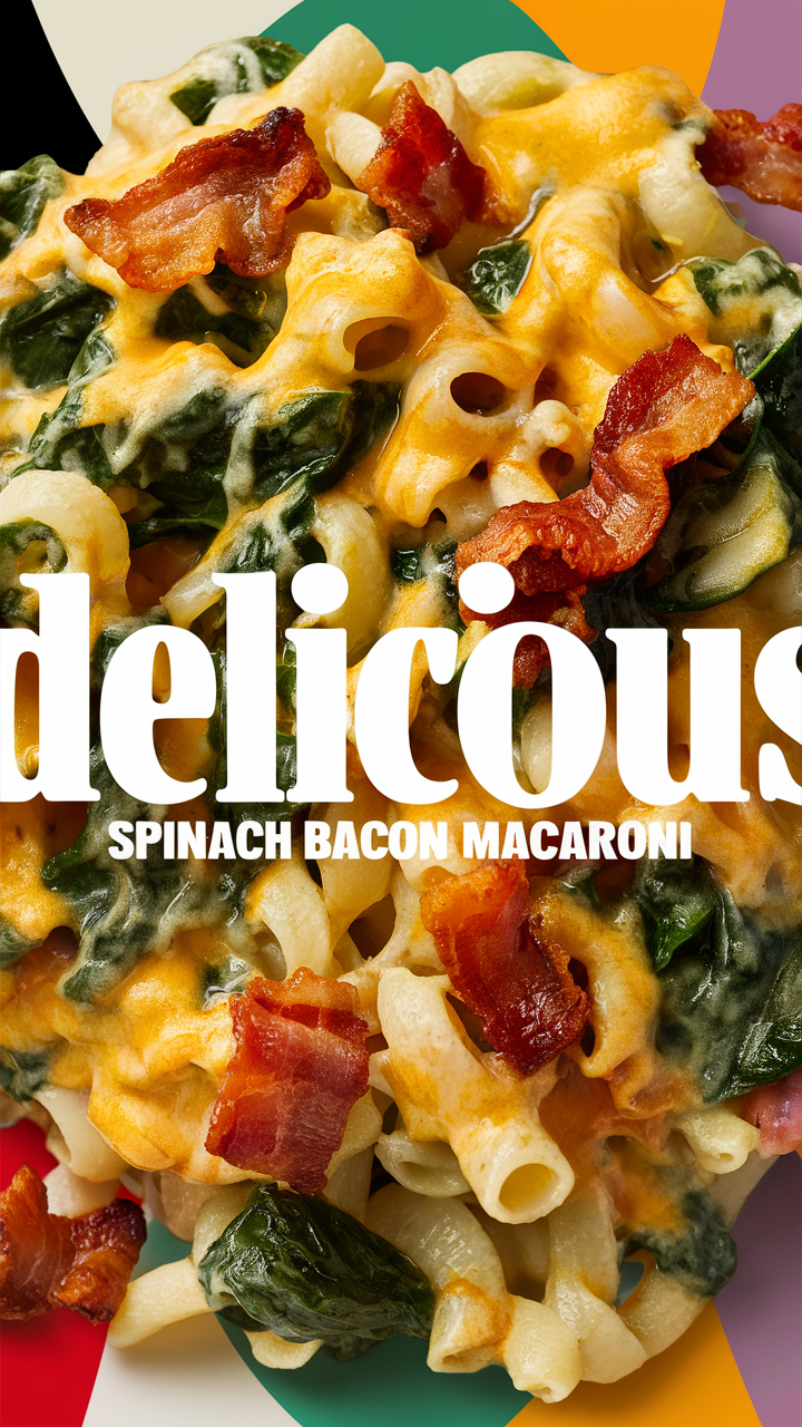 Bacon and cheese macaroni, Cheesy macaroni recipe, Spinach bacon macaroni, Easy macaroni recipe, Best macaroni recipe