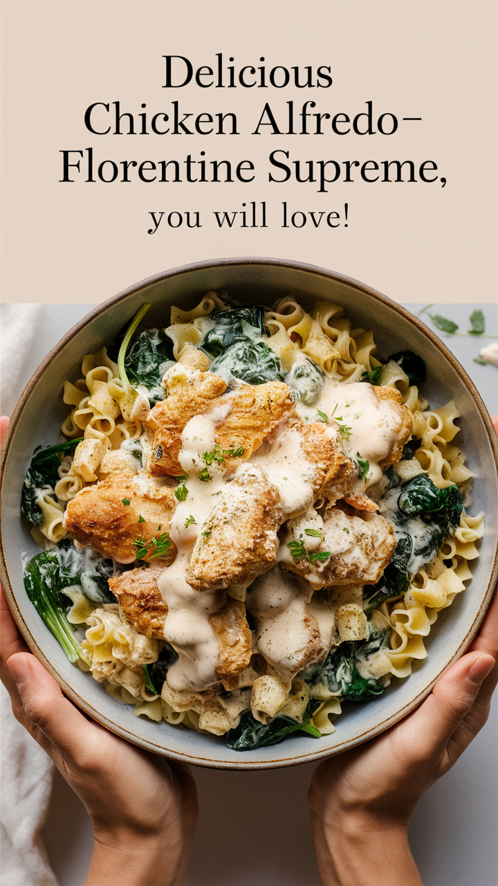 Creamy Alfredo Sauce, Spinach Fettuccine, Mushroom Florentine Sauce, Parmesan Chicken Bake, Gourmet Italian Pasta