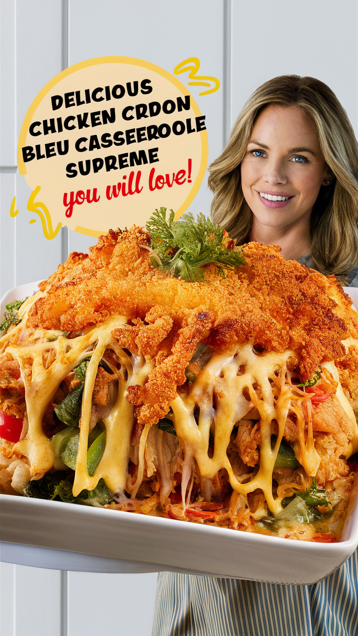 Chicken cordon bleu casserole, Chicken casserole recipe, Tasty casserole dishes, Gourmet chicken casserole, Easy casserole ideas