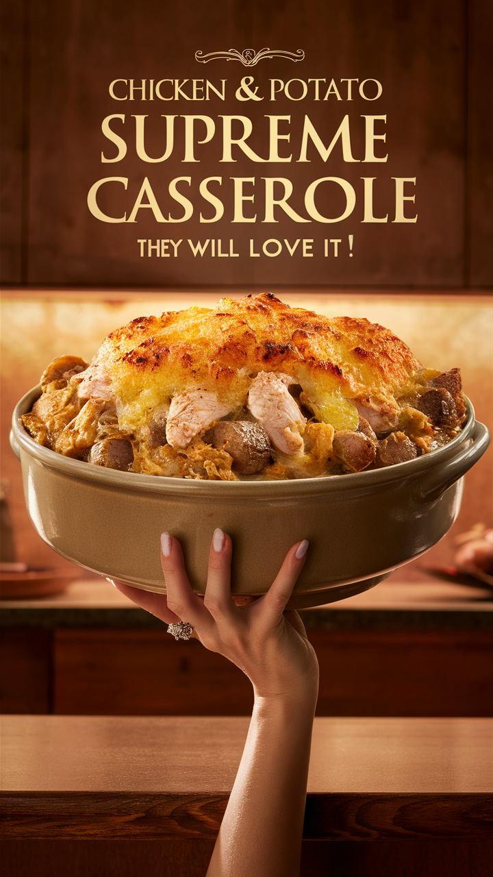 Chicken casserole recipe, Potato casserole dish, Easy chicken casserole, Potato bake casserole, Casserole potluck dish