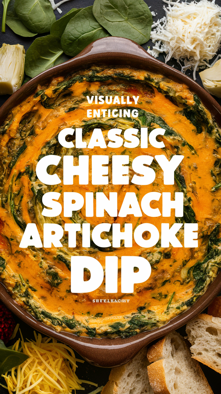 Cheese dip, Artichoke dip, Spinach dip, Gourmet dip, Classic dip