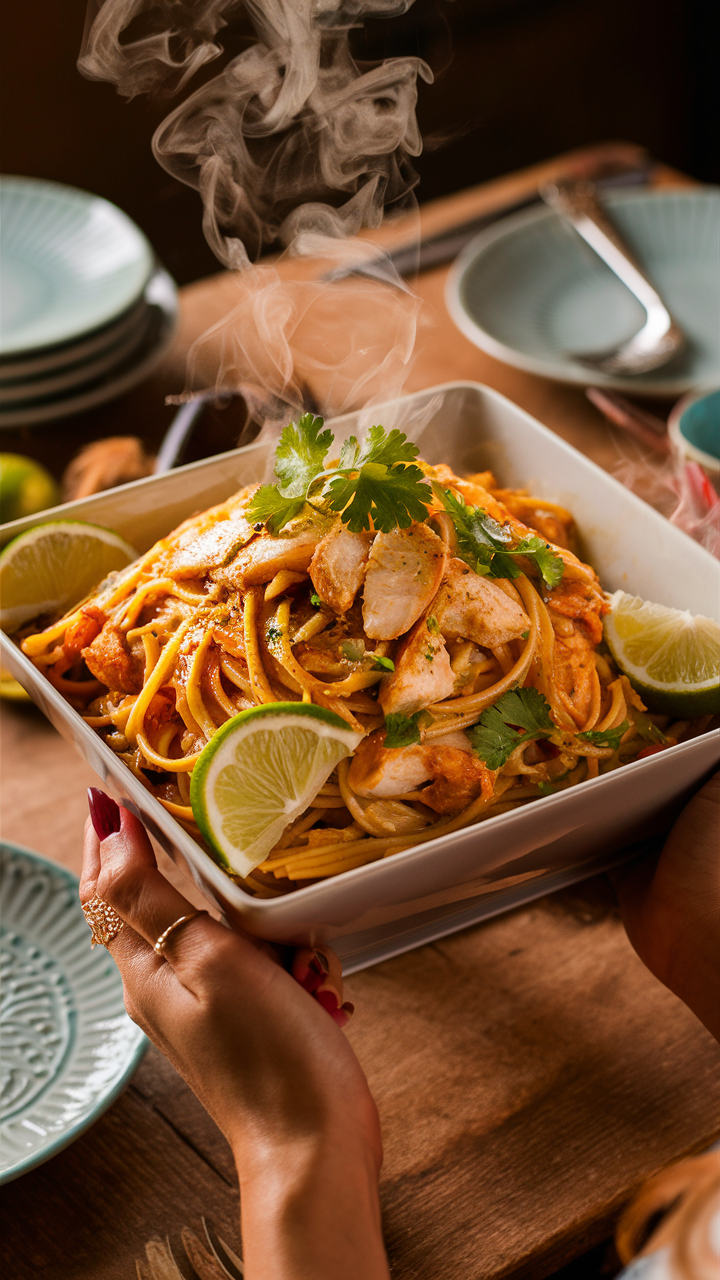 Coconut Lime Chicken Recipe, Coconut Lime Pasta, Lime Chicken Pasta Recipe, Chicken Pasta with Lime, Lime Coconut Chicken