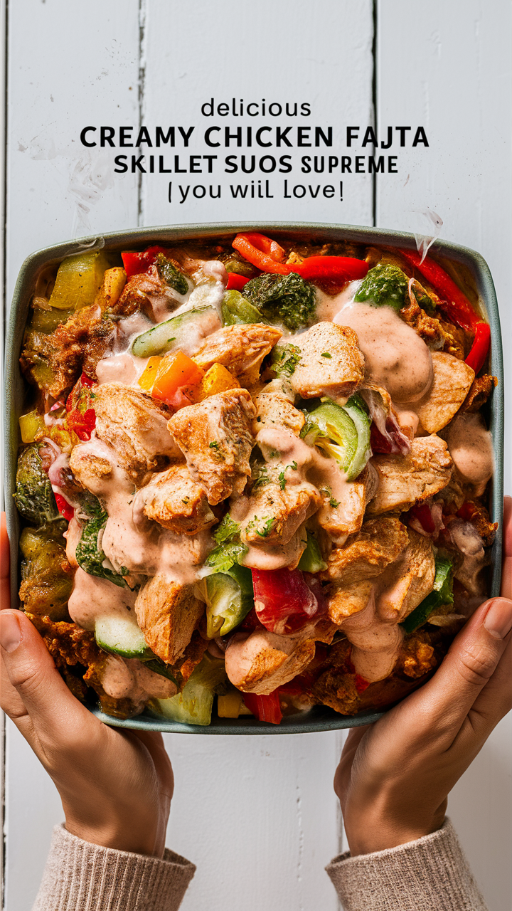 Chicken fajita recipe, Skillet chicken fajitas, Creamy fajita skillet, Chicken fajita skillet, Delicious chicken fajitas