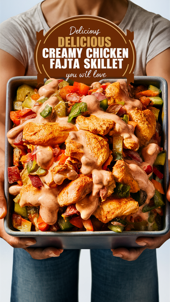 Creamy Chicken Fajita Skillet, Chicken Fajita Recipe, Creamy Skillet Chicken, Fajita Chicken Skillet, Creamy Fajita Chicken