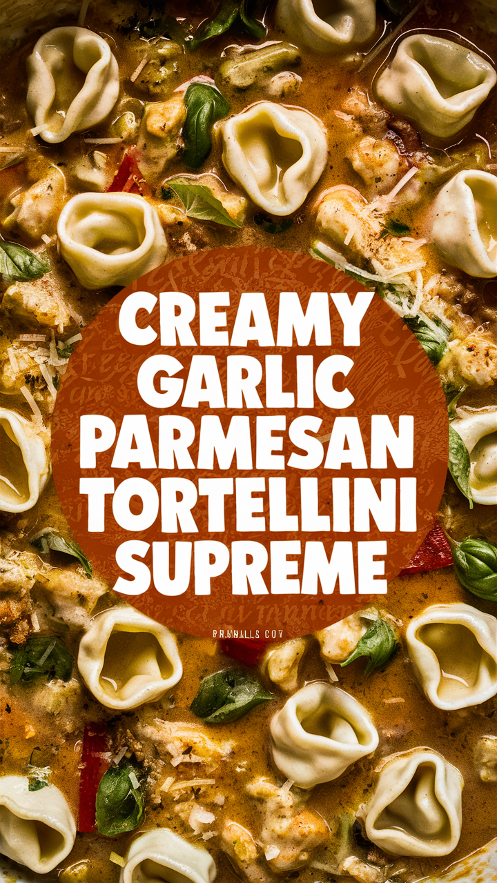 Creamy garlic tortellini supreme, Garlic Parmesan tortellini, Creamy tortellini recipe, Parmesan tortellini, Garlic Parmesan recipe