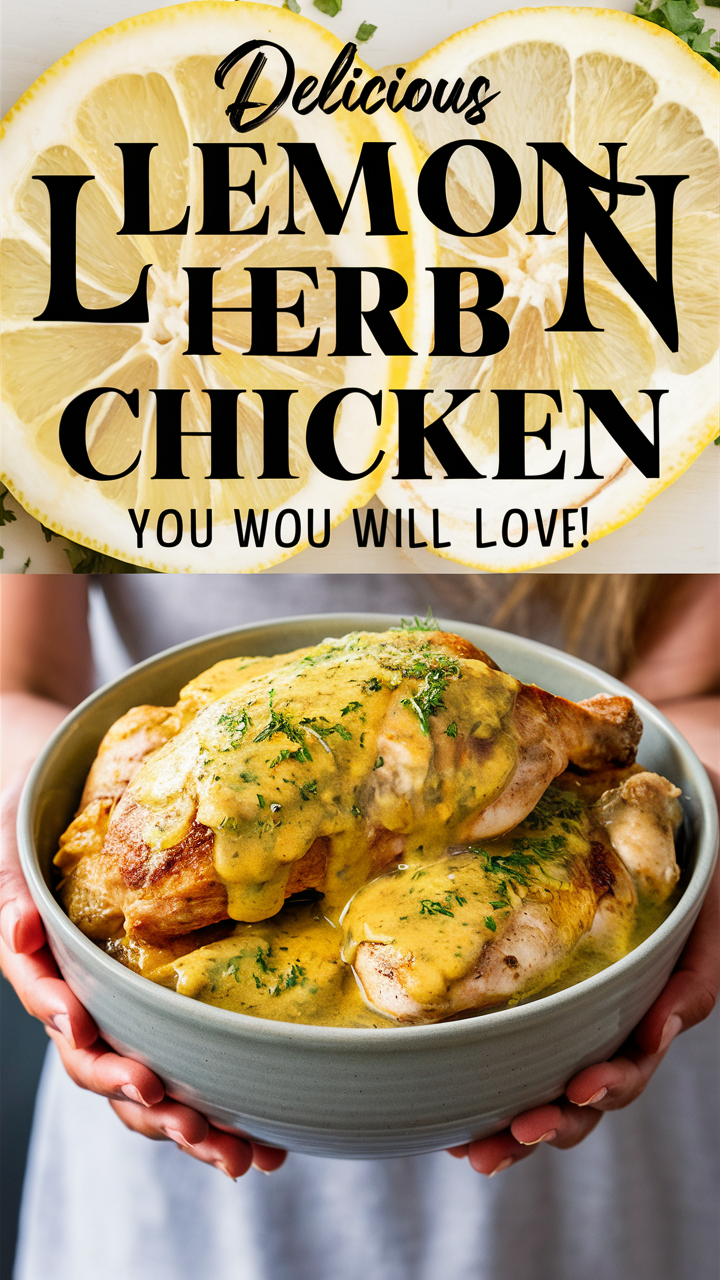 Creamy lemon chicken, Lemon herb chicken, Creamy herb chicken, Lemon chicken recipe, Lemon herb cream sauce