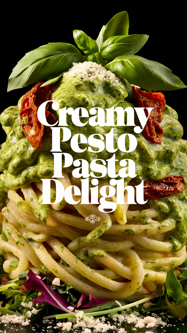 Pasta recipe, Italian cuisine, Creamy sauce, Pesto dishes, Gourmet meal