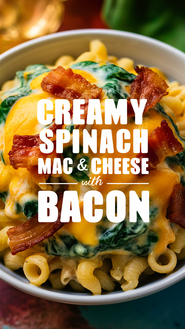Creamy spinach mac and cheese, 
Bacon mac and cheese recipe, 
Bacon and spinach pasta, 
Spinach and bacon casserole, 
Creamy bacon pasta