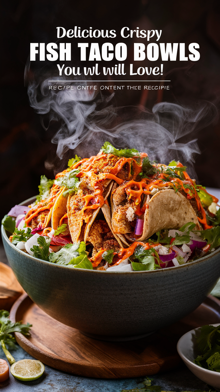 Crispy Fish Tacos Bowl, Fresh Fish Bowl, Seafood Taco Salad, Crunchy Fish Taco Bowl, Fish Taco Bowl Recipe