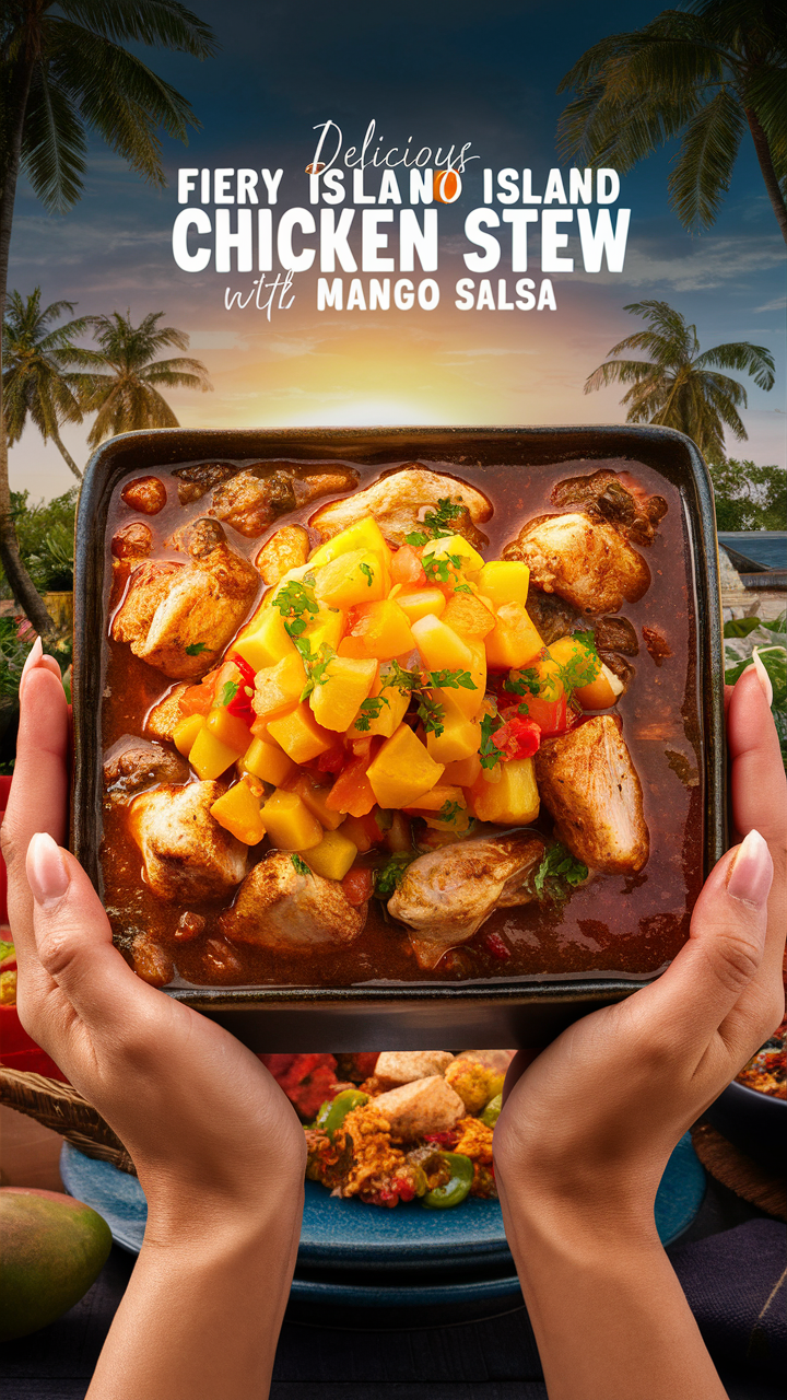 Island Chicken Recipe, Chicken Stew, Mango Salsa, Fiery Chicken, Tropical Stew