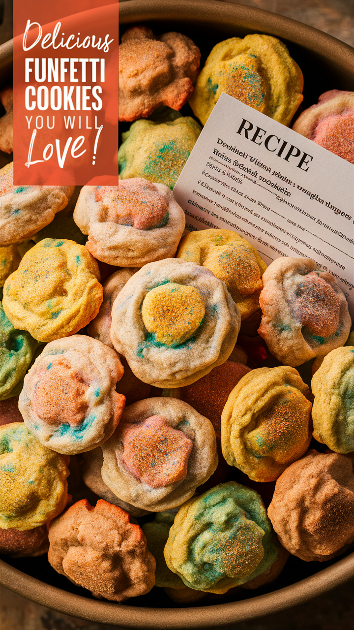 funfetti cookies, delicious cookies, easy dessert, homemade treats, cookies recipe