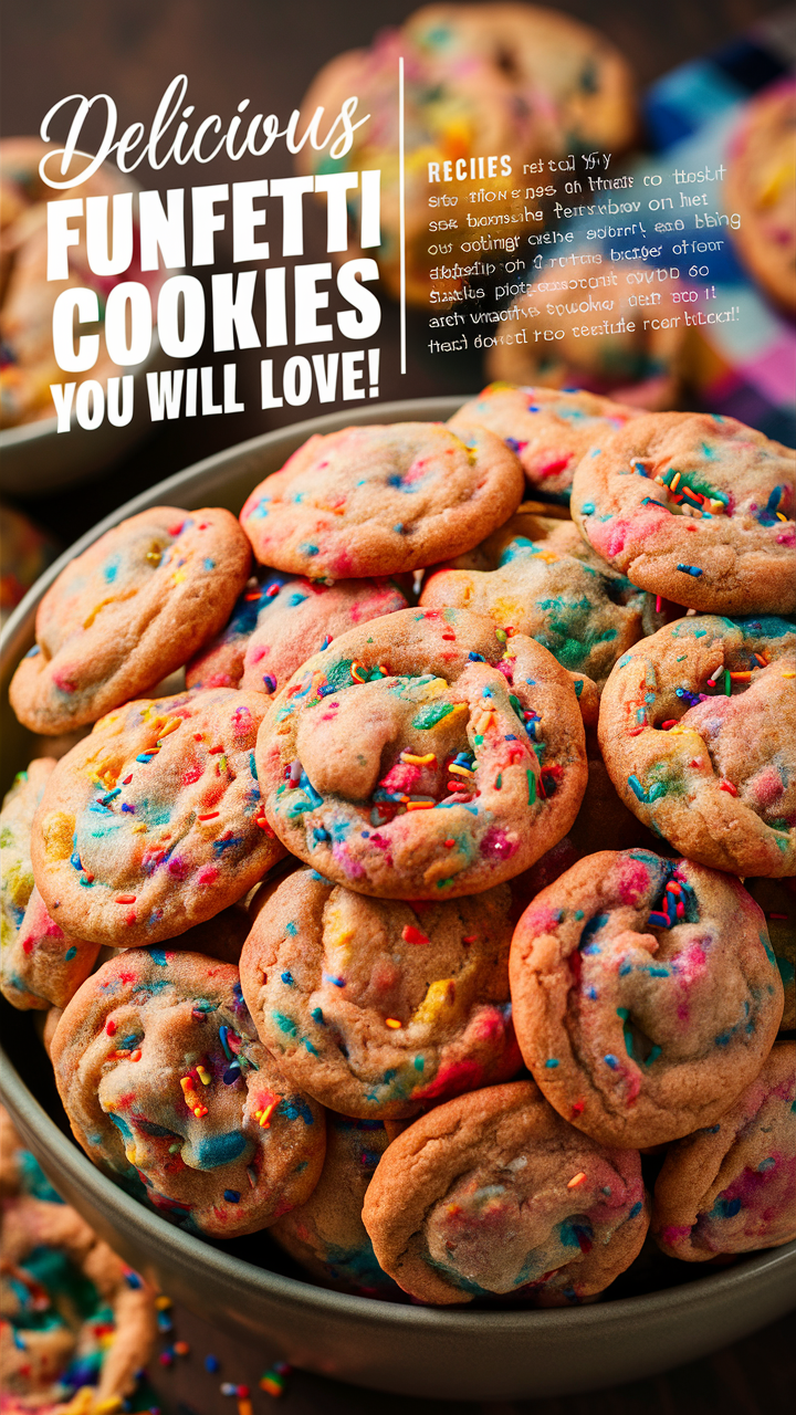 funfetti cookies, 
delicious cookies, 
easy dessert, 
homemade treats, 
cookies recipe