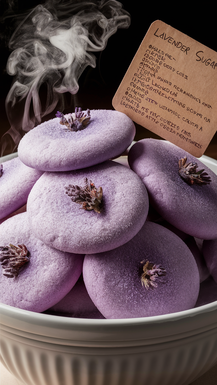 Lavender sugar cookies, Lavender dessert recipes, Lavender cookie recipe, Lavender baking ideas, Lavender infused sweets