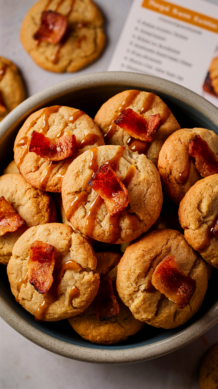 Maple bacon cookies recipe, Easy maple bacon cookies, Delicious bacon dessert ideas, Best bacon cookie recipe, Maple bacon dessert recipe