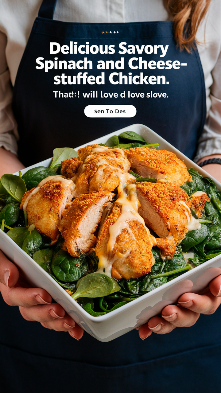 Spinach and Cheese Stuffed Chicken, Cheese Stuffed Chicken Breast, Spinach Cheese Stuffed Chicken, Stuffed Chicken Breast Recipe, Spinach Stuffed Chicken Breast