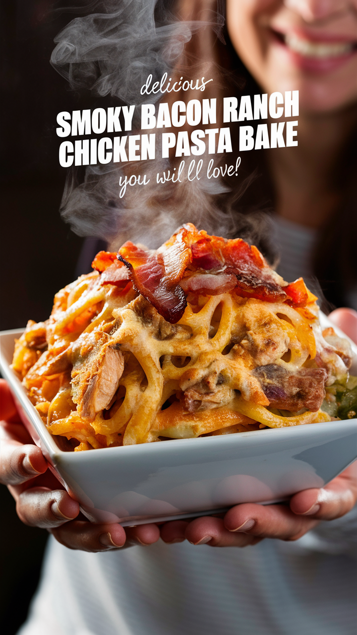 Smoky Bacon Chicken Pasta, Chicken Pasta Bake, Bacon Ranch Chicken, Smoky Bacon Ranch, Chicken Ranch Pasta