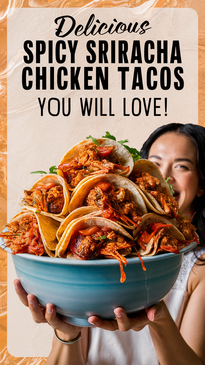 Spicy chicken tacos, Sriracha chicken recipe, Tacos with spicy sauce, Sriracha taco filling, Spicy chicken taco ideas