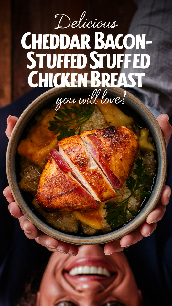 Cheddar Bacon Chicken Breast, Stuffed Chicken Recipe, Bacon Stuffed Chicken, Cheddar Stuffed Chicken, Cheese Stuffed Chicken