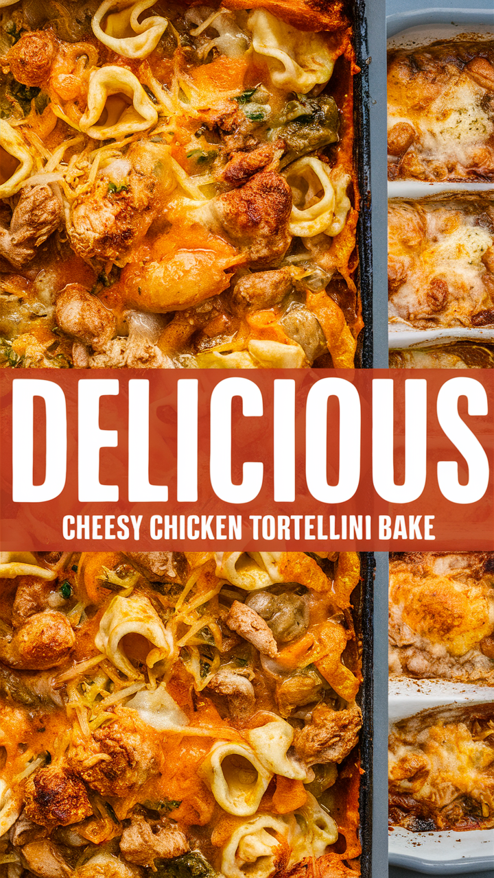 Cheesy Chicken Casserole, Creamy Chicken Pasta, Baked Chicken Tortellini, Chicken and Pasta Bake, Cheesy Tortellini Casserole