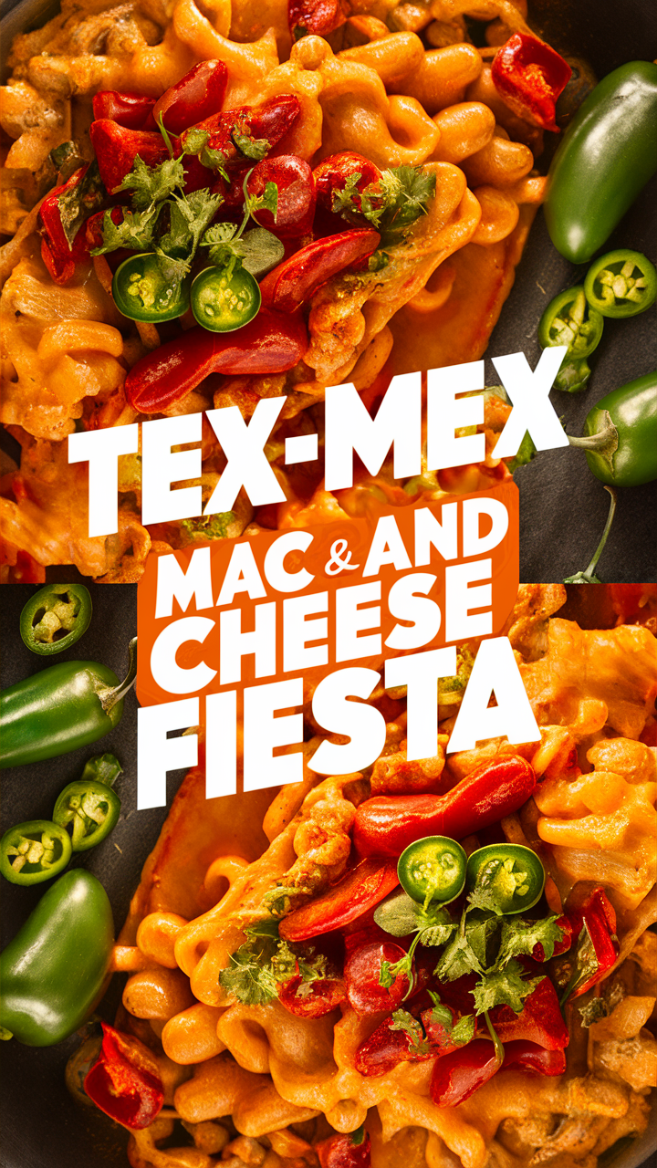 Tex-Mex macaroni, nacho cheese, Mexican mac and cheese, spicy queso, cheesy fiesta