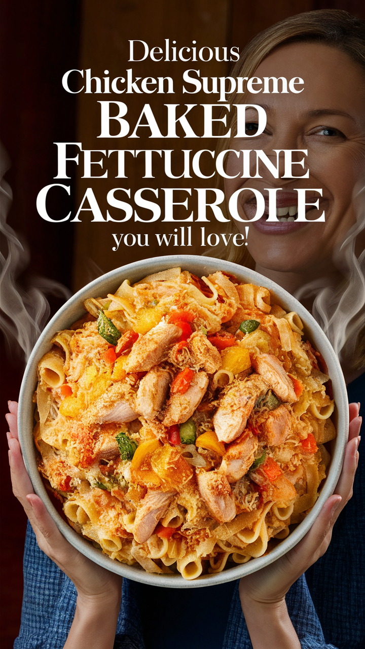 Chicken Alfredo Casserole, Fettuccine Alfredo Recipe, Baked Chicken Fettuccine, Creamy Chicken Pasta Bake, Chicken Alfredo Pasta Bake