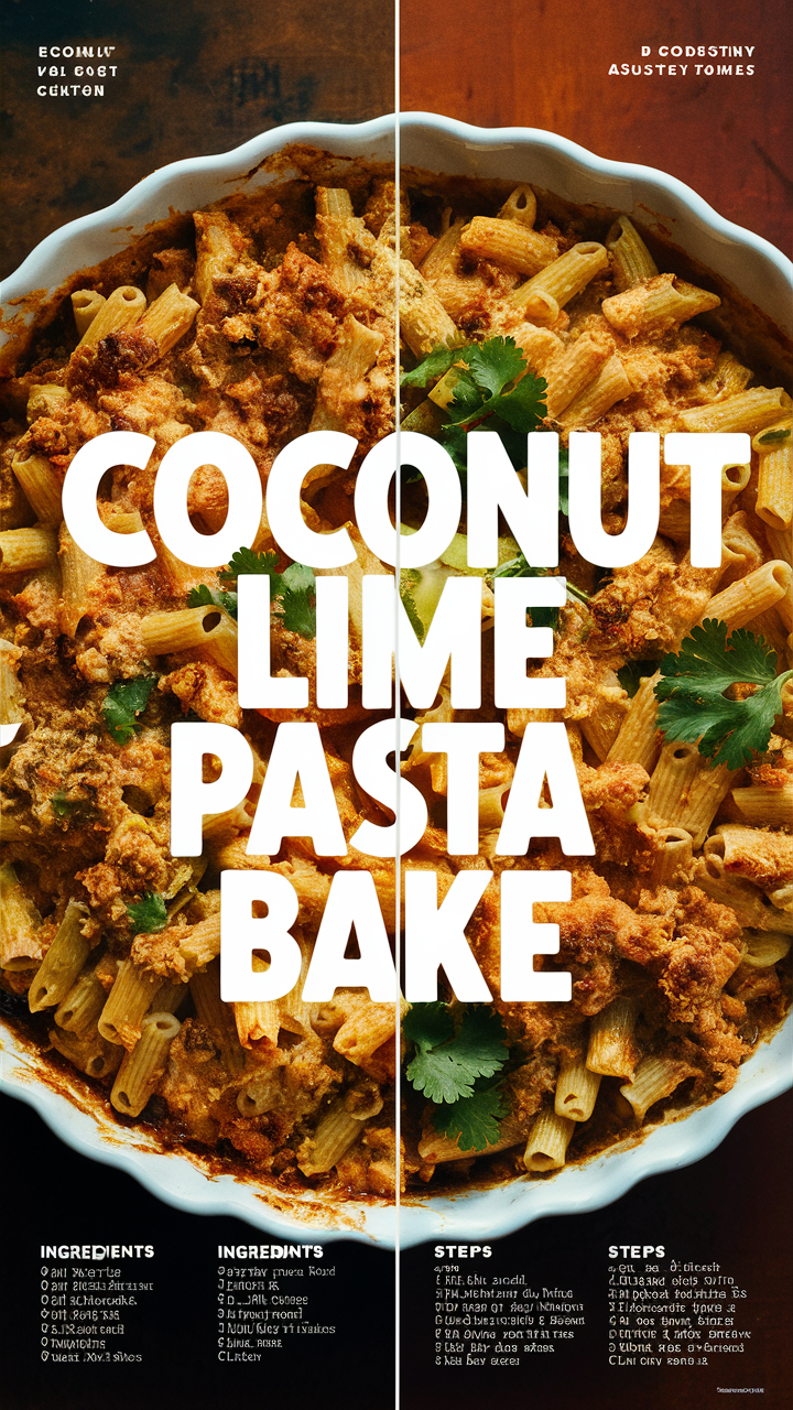Coconut chicken pasta bake, 
Lime chicken pasta recipe, 
Coconut lime pasta bake, 
Chicken lime pasta casserole, 
Coconut lime pasta casserole