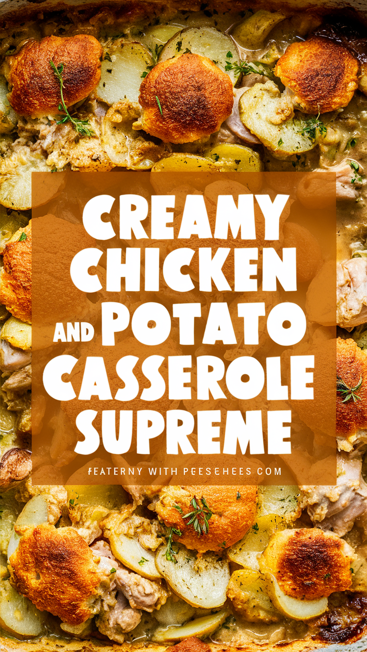 Chicken casserole recipe, cream sauce recipe, easy potato casserole, creamy chicken bake, delicious casserole dish