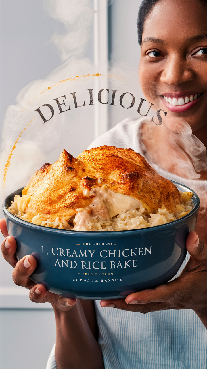 Creamy chicken casserole, Easy chicken casserole, Baked chicken and rice, Creamy chicken bake, Cheesy chicken casserole