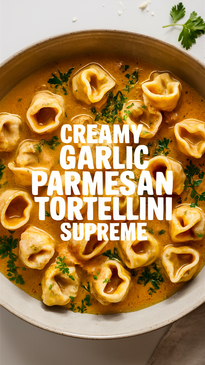 Creamy garlic pasta, 
Parmesan tortellini, 
Garlic herb pasta, 
Creamy pasta supreme, 
Garlic parmesan Alfredo