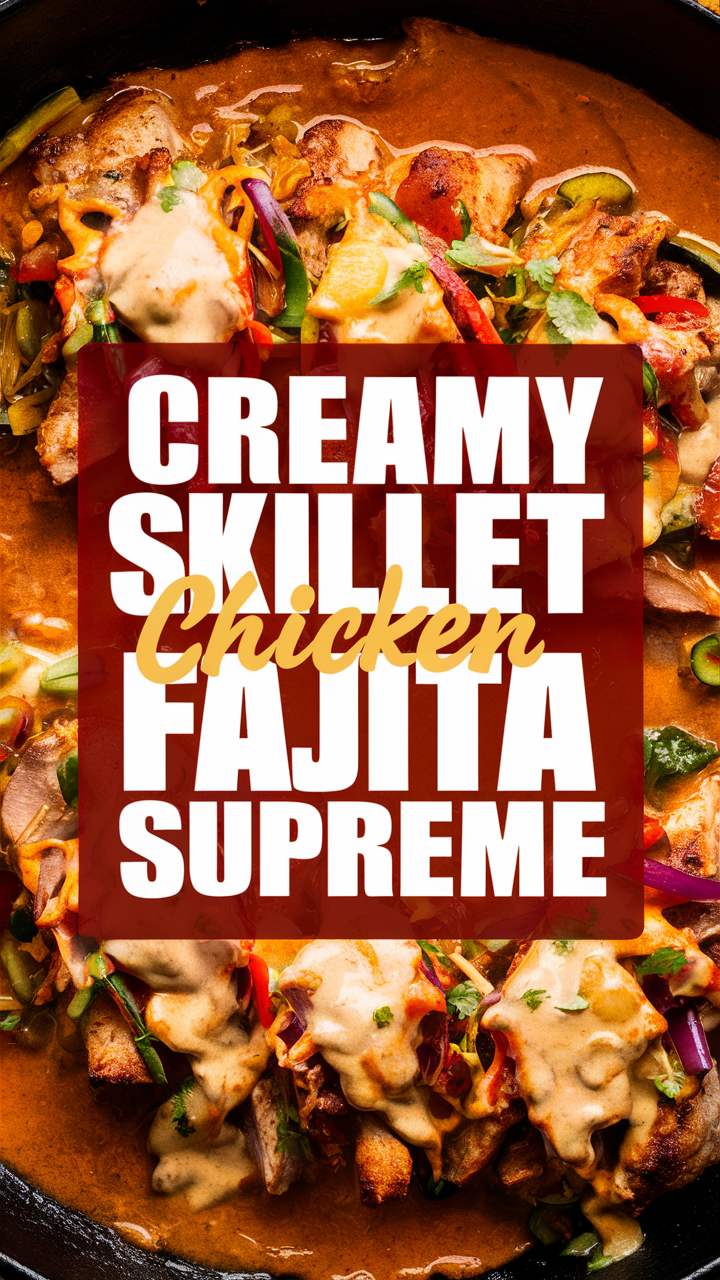 Creamy chicken fajitas, 
chicken fajita recipe, 
skillet chicken fajitas, 
creamy skillet chicken, 
chicken fajita supreme