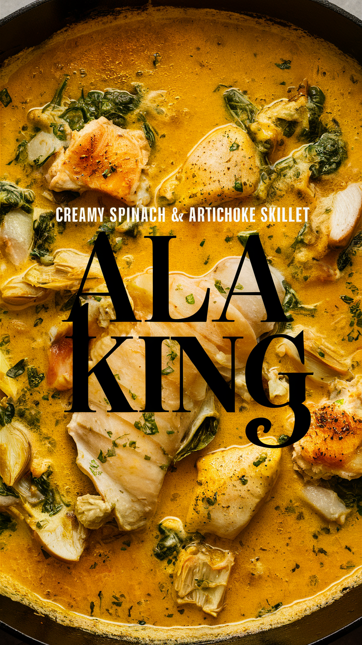 Spinach and Artichoke Chicken, 
Creamy Chicken Skillet, 
Artichoke Chicken Skillet, 
Creamy Spinach Dish, 
Chicken A La King