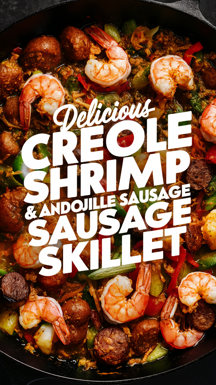 creole shrimp recipe, spicy andouille sausage, cajun skillet meal, southern cooking inspiration, Louisiana flavors