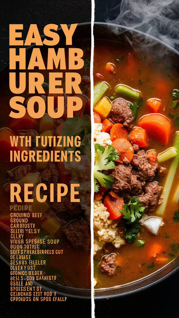 hamburger soup recipe, easy soup recipe, homemade hamburger soup, quick soup recipe, hearty soup recipe