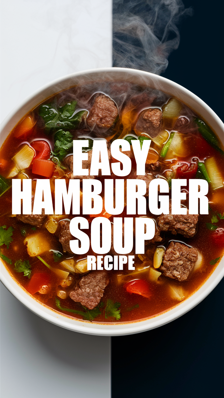 hamburger soup recipe, easy soup recipe, homemade hamburger soup, quick soup recipe, hearty soup recipe