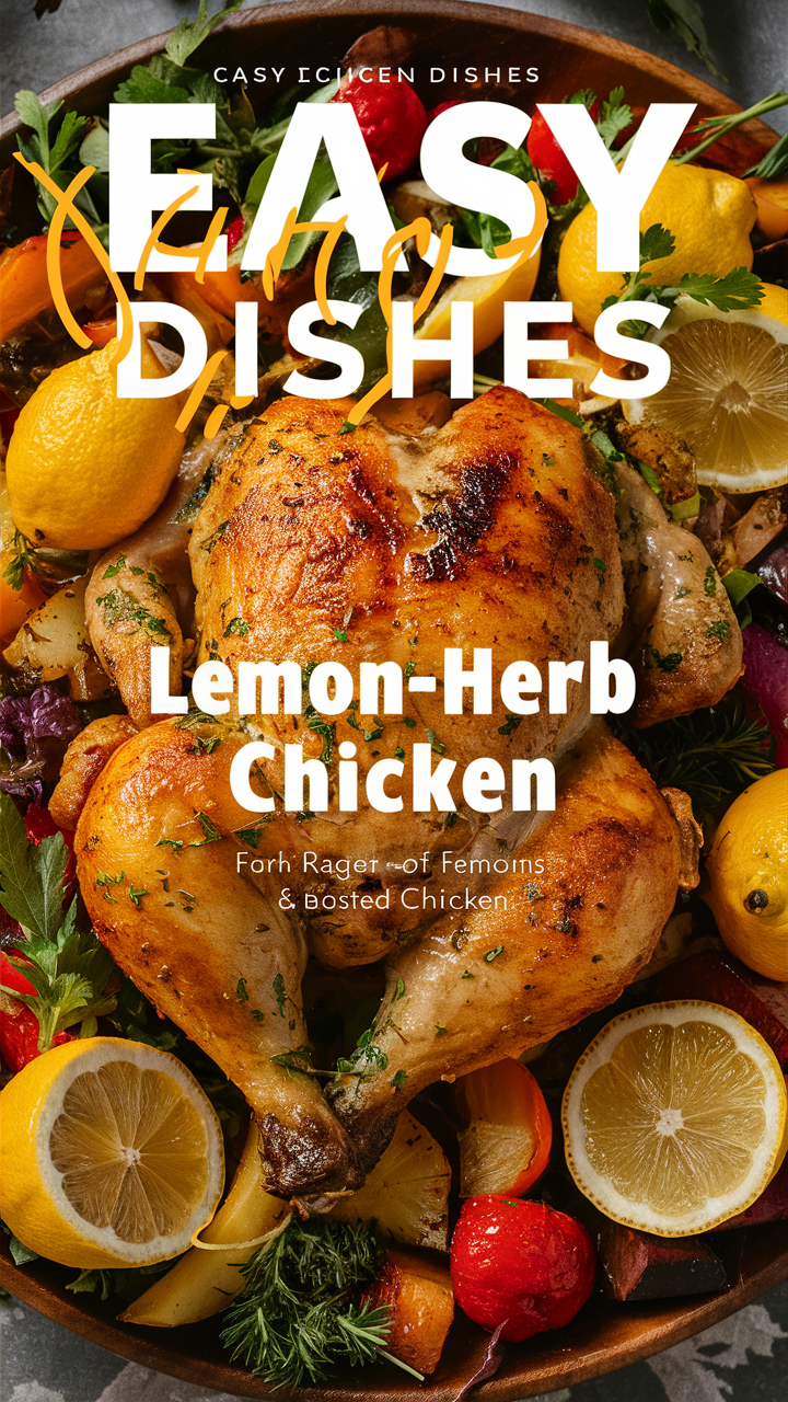 Lemon herb chicken recipe, easy chicken recipes, homemade chicken marinade, herb roasted chicken, best herb chicken recipe