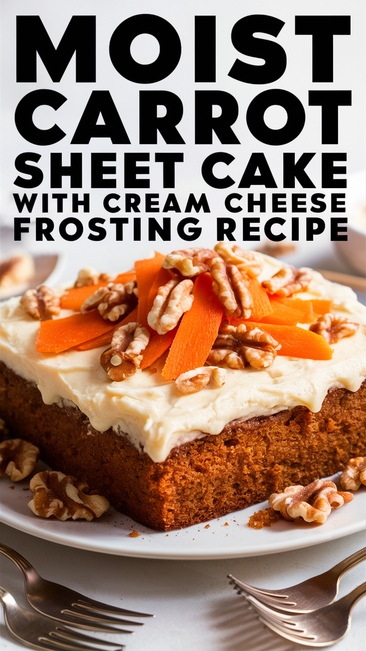 Carrot sheet cake recipe, Cream cheese frosting, Moist carrot cake, Carrot cake with cream cheese, Sheet cake recipe